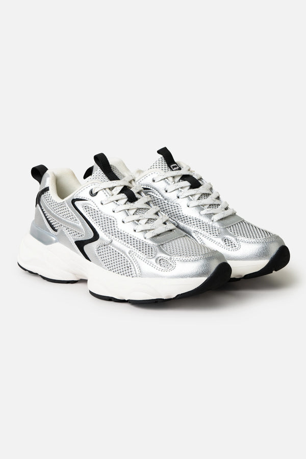 ZAPATOS TENIS COLOR PLATEADO