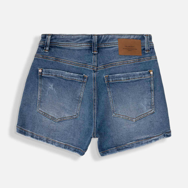 SHORT 5 BOLSILLOS COLOR AZUL MEDIO