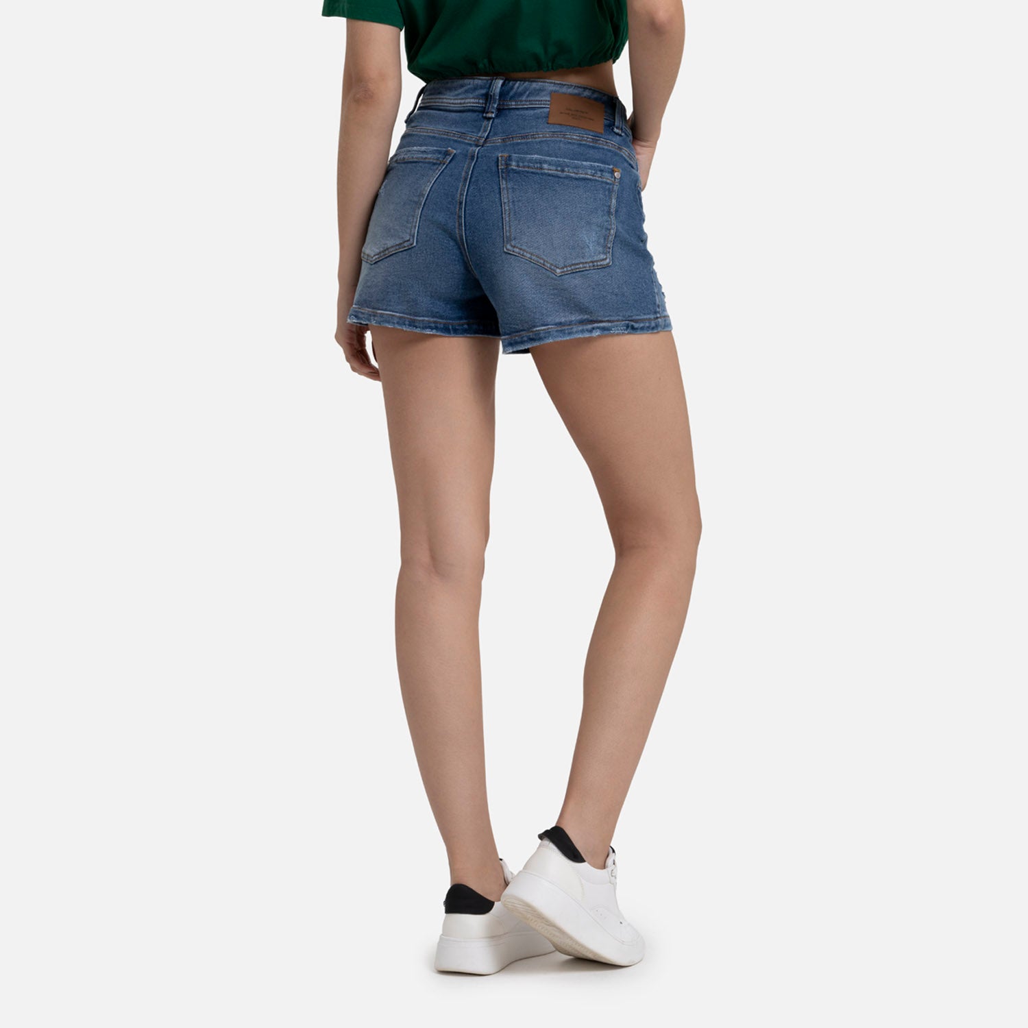 SHORT 5 BOLSILLOS COLOR AZUL MEDIO