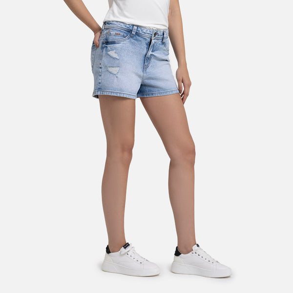 SHORT 5 BOLSILLOS COLOR AZUL CLARO