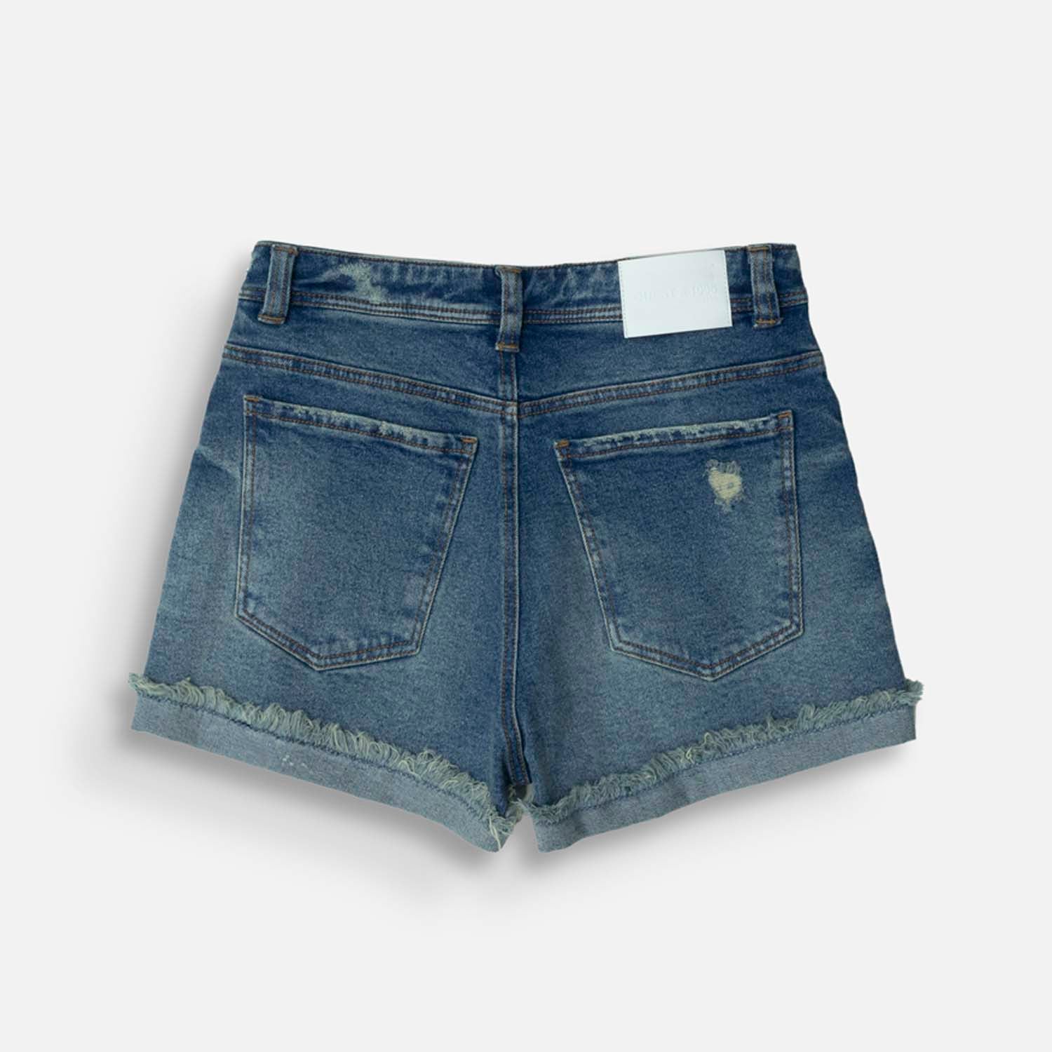 SHORT 5 BOLSILLOS COLOR AZUL MEDIO