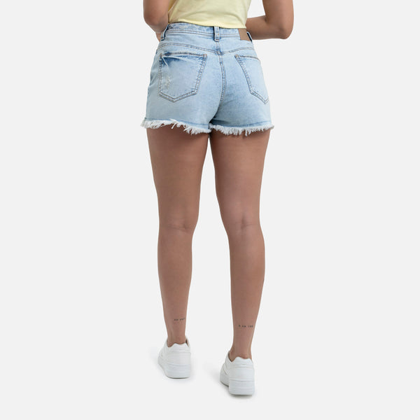 SHORT 5 BOLSILLOS COLOR AZUL CLARO