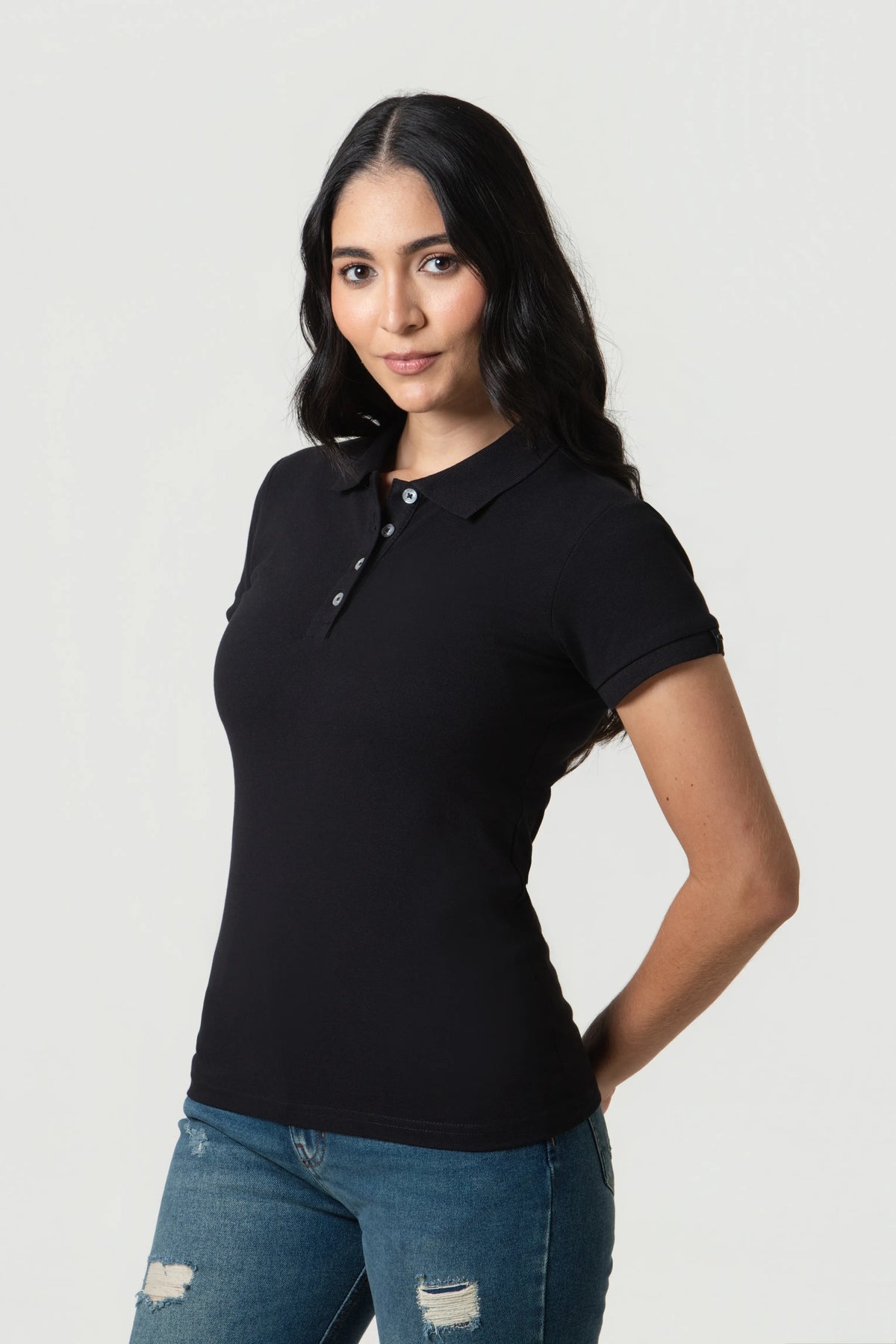 POLO SLIM COLOR NEGRO