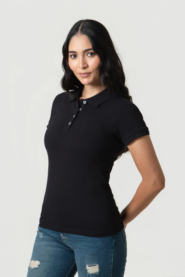 POLO SLIM COLOR NEGRO