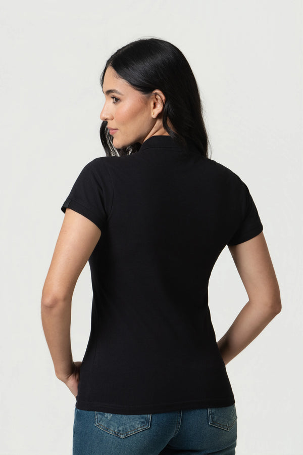 POLO SLIM COLOR NEGRO