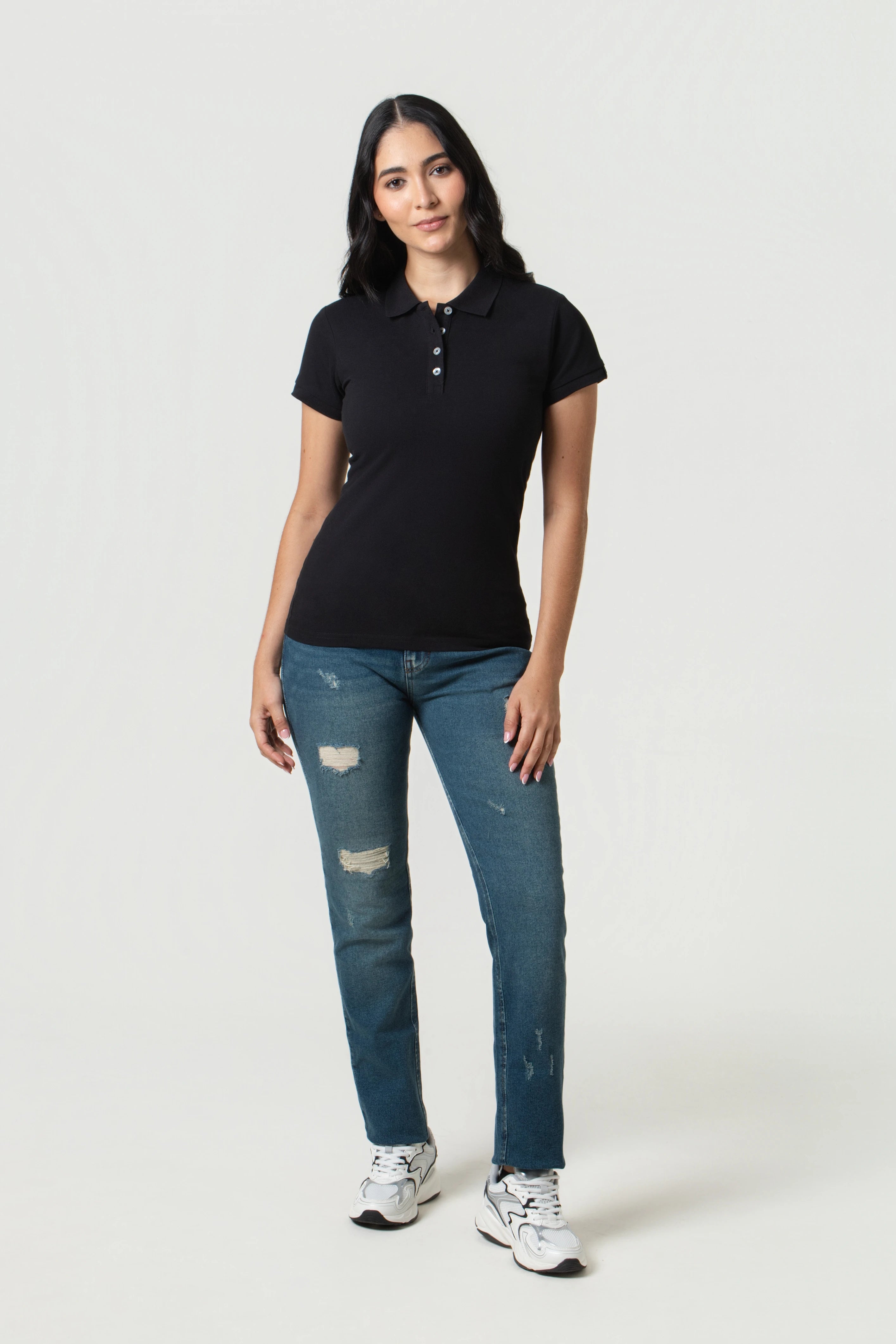 POLO SLIM COLOR NEGRO