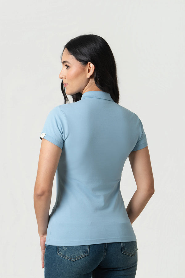 POLO SLIM COLOR AZUL GLACIAR